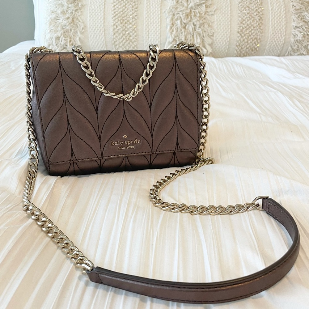 Beautiful purple/metallic Kate Spade chain crossbody bag. Like NEW!